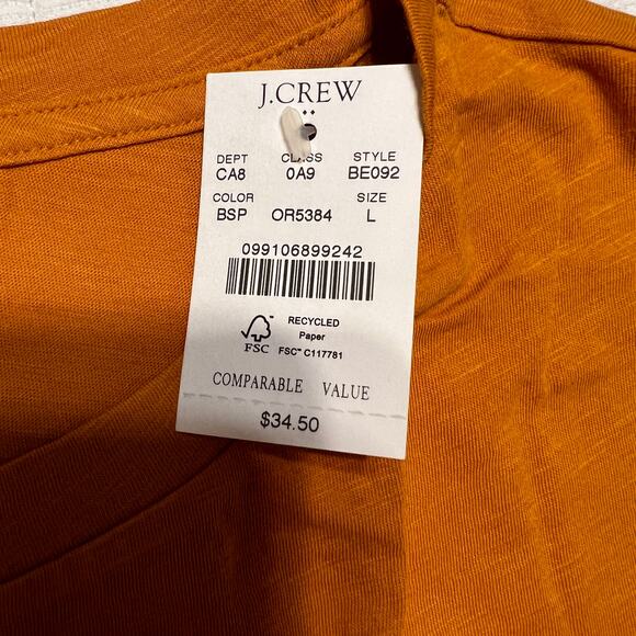 NWT J. Crew Bronzed Spice Vintage Slub Cotton Crewneck Tee - Picture 5 of 9